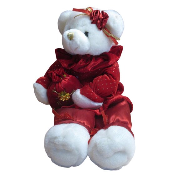17" Whimsical Sitting Decorative Christmas Bear - Picture 1 of 6